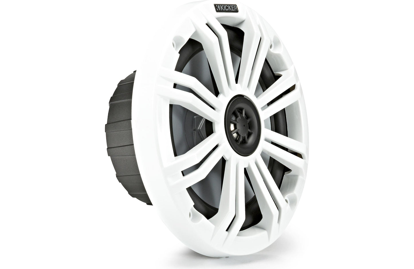 Kicker 45KM654 6-1/2" Marine Speakers With Charcoal And White Grilles (Pair) - Marine Speakers - electronicsexpo.com