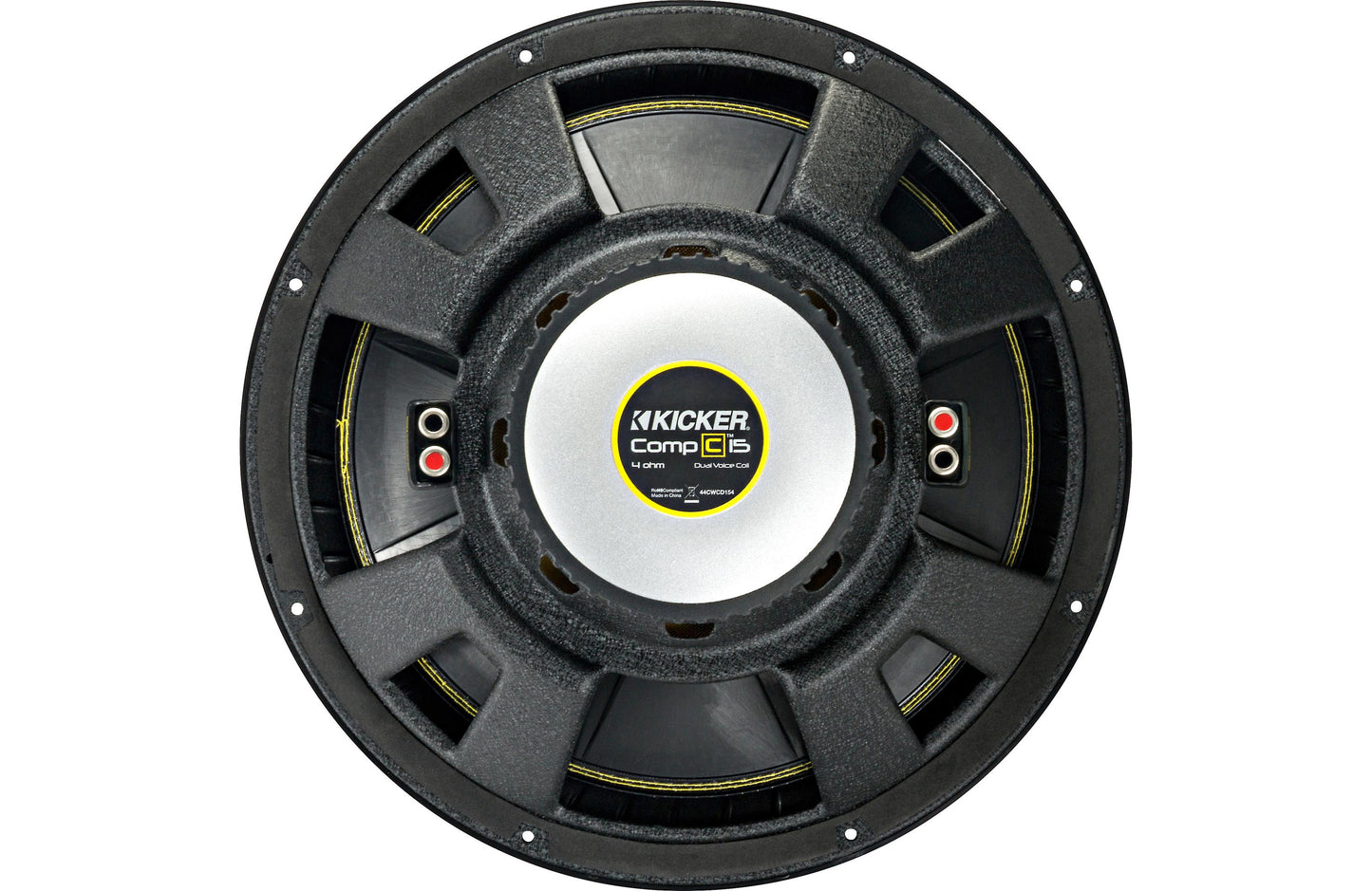 KICKER 44CWCD154 CompC 15" 4 Ohm 600 Watt RMS Power and 1200 Watts Peak Power Dual Voice Coil Car Vehicle Audio Subwoofer, Black - Car Subwoofers - electronicsexpo.com