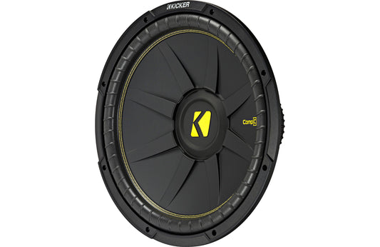 KICKER 44CWCD154 CompC 15" 4 Ohm 600 Watt RMS Power and 1200 Watts Peak Power Dual Voice Coil Car Vehicle Audio Subwoofer, Black - Car Subwoofers - electronicsexpo.com