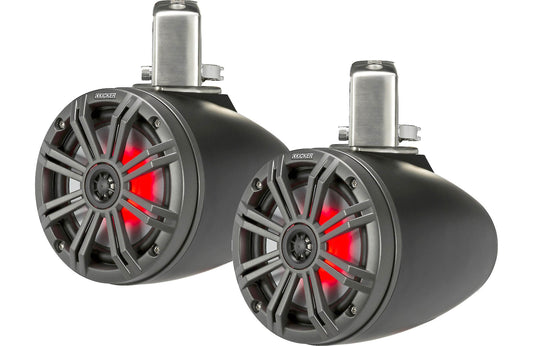 Kicker 45KMTC65 6-1/2" Wakeboard Tower Speakers (Charcoal/Black) - Marine Speakers - electronicsexpo.com