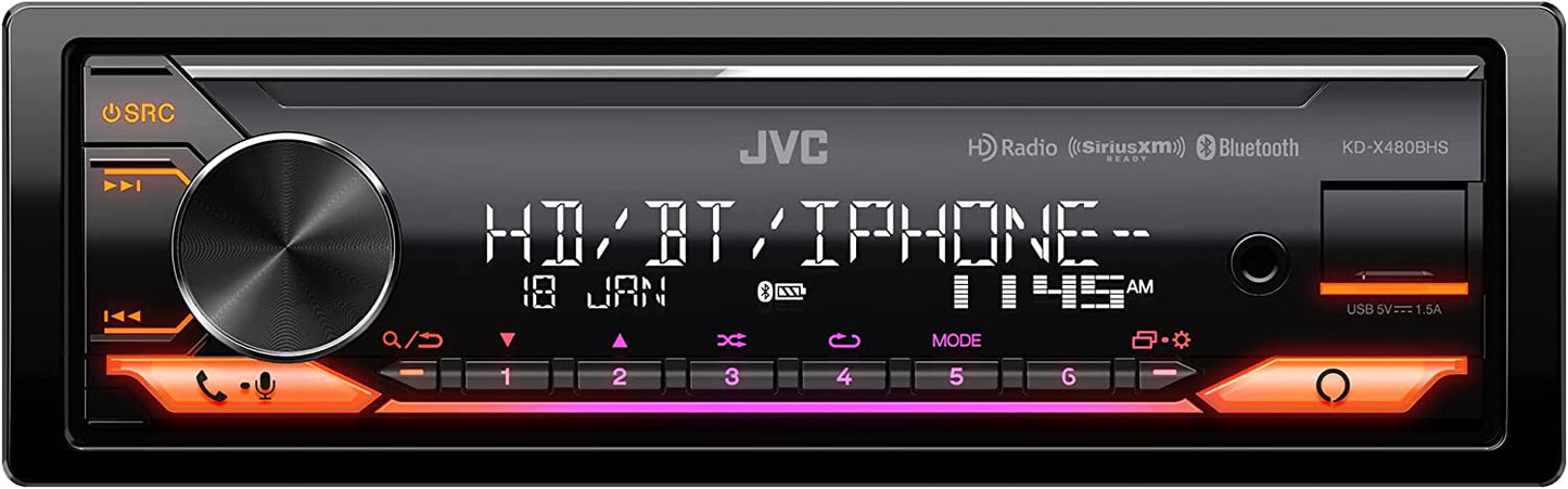 JVC KD-X480BTS Single-DIN Multimedia Car Stereo Receiver