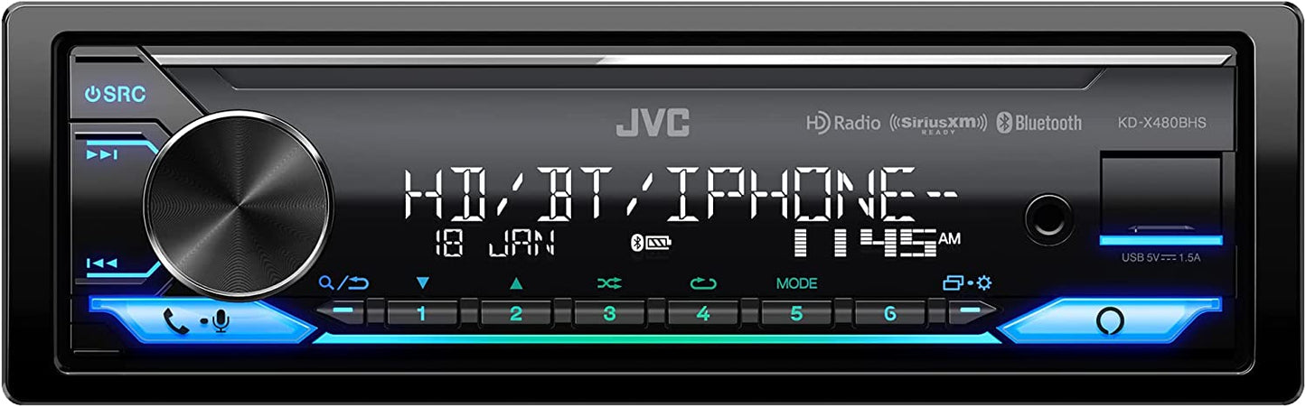 JVC KD-X480BTS Single-DIN Multimedia Car Stereo Receiver