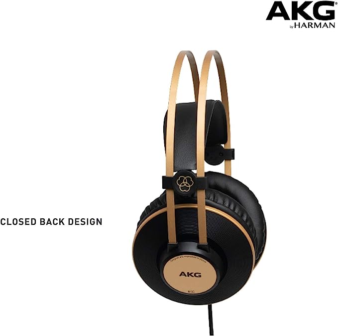 AKG Pro Audio K92 Over Ear, Closed-Back, Studio Headphones (Matte Black and Gold)