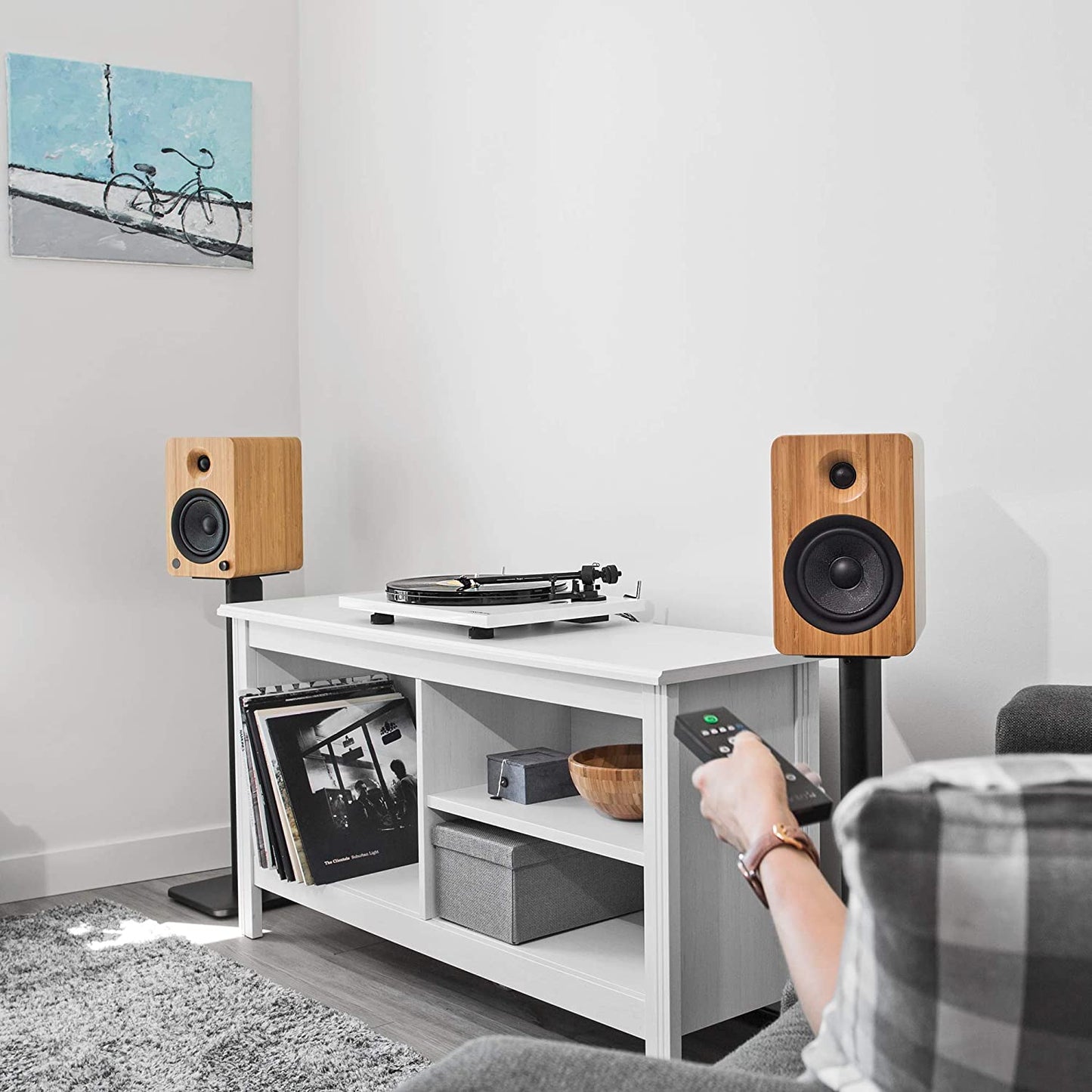 Kanto YU6 Powered Speakers with Bluetooth and Phono Preamp (Bamboo)