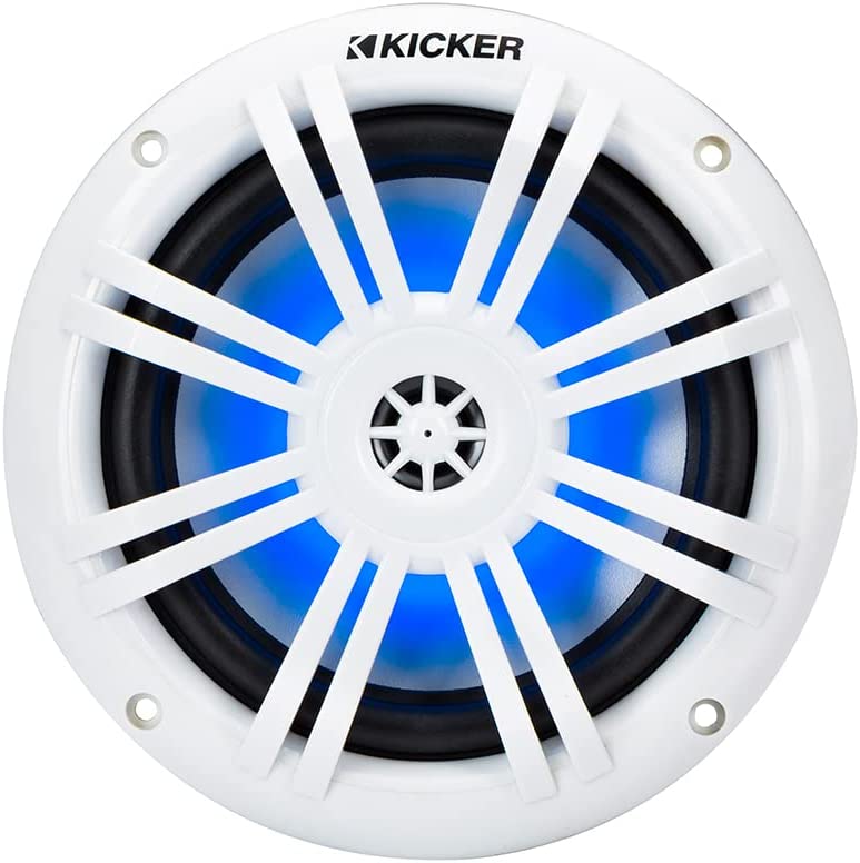 Kicker 49KM604WL KM 6.5" 4Ω Blue LED Marine Coaxial Speakers (Pair)