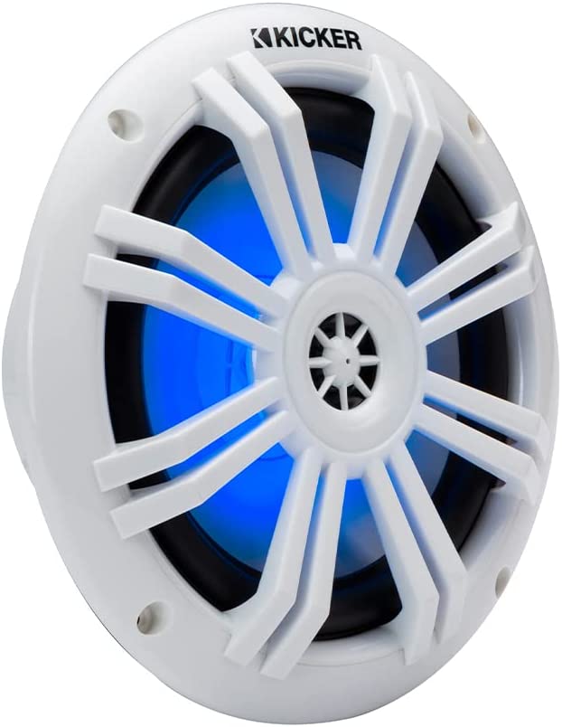 Kicker 49KM604WL KM 6.5" 4Ω Blue LED Marine Coaxial Speakers (Pair)