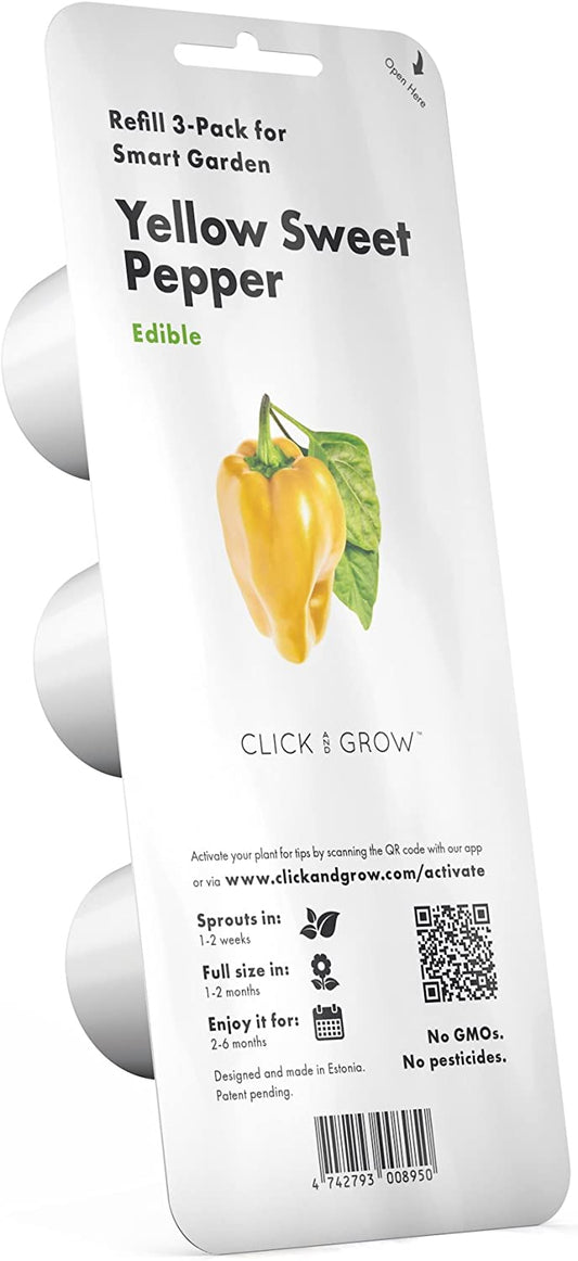 Click and Grow Smart Garden Yellow Sweet Pepper Plant Pods, 3-Pack