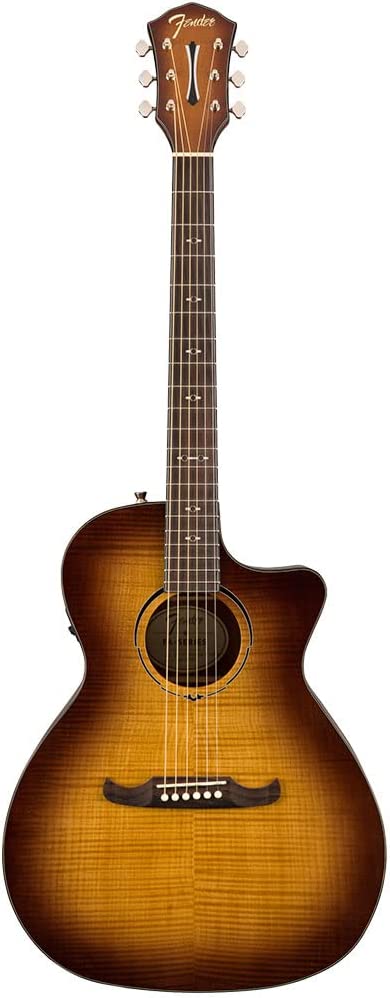 Fender FA-345CE Auditorium Bodied Acoustic Guitar, 3-Tone Tea Burst