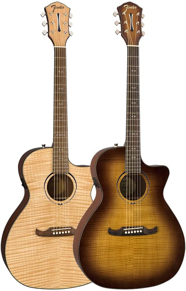 Fender FA-345CE Auditorium Bodied Acoustic Guitar, 3-Tone Tea Burst