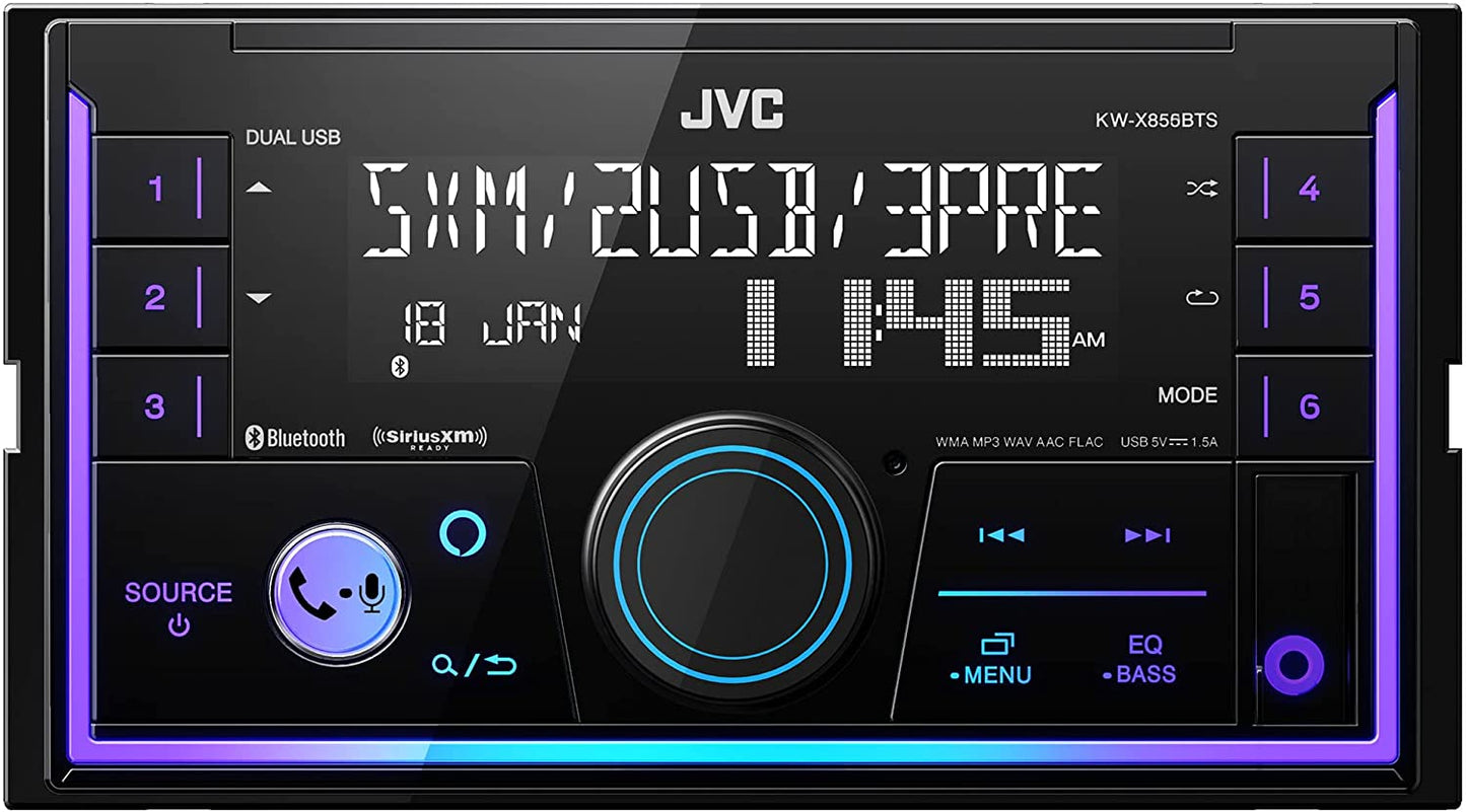 JVC KW-X855BTS Bluetooth Car Stereo Double Din Digital Media Receiver