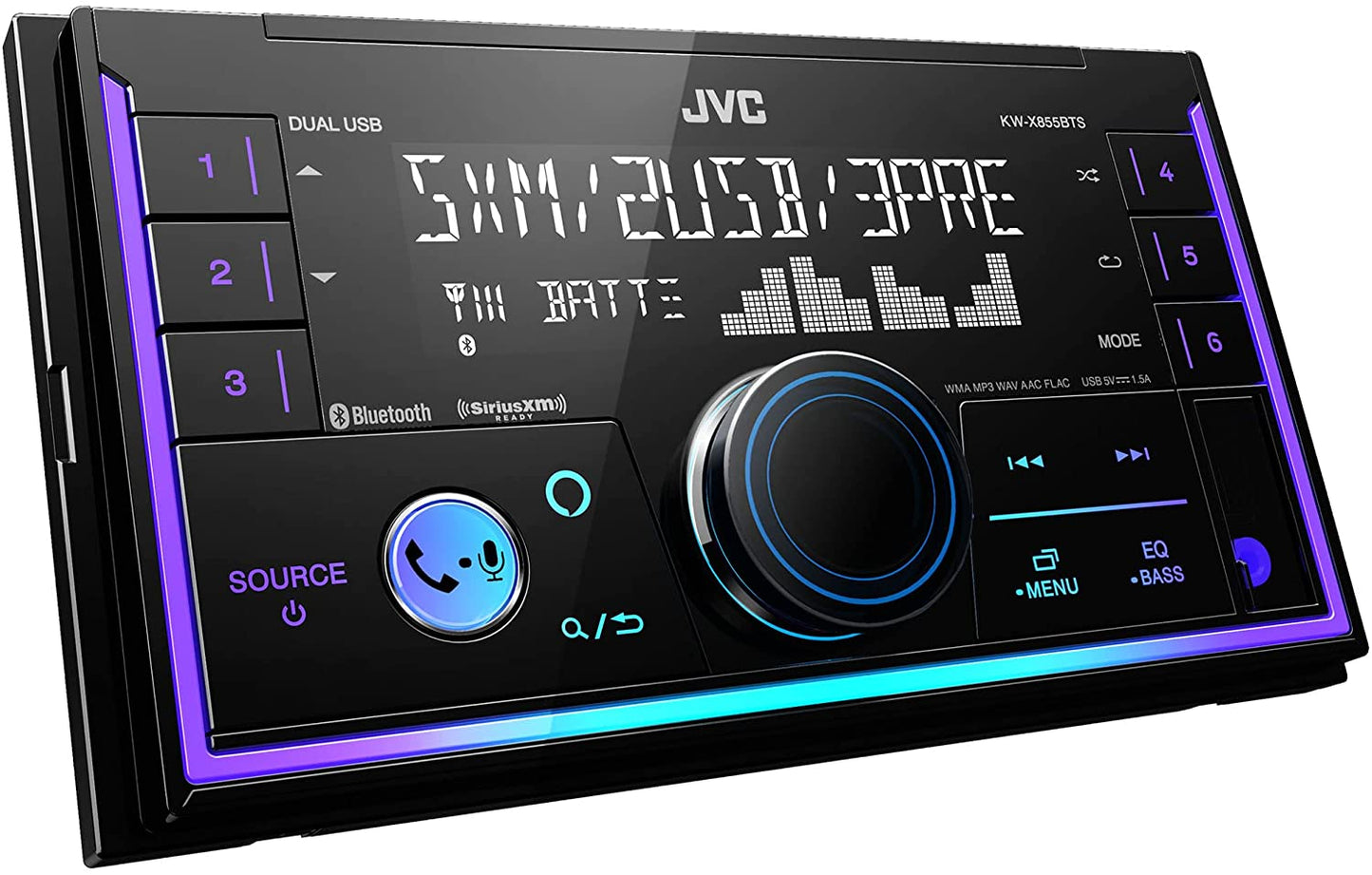 JVC KW-X855BTS Bluetooth Car Stereo Double Din Digital Media Receiver